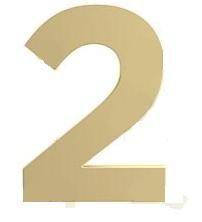 Numero Residencial "2" 125mm Dourado (peça) 