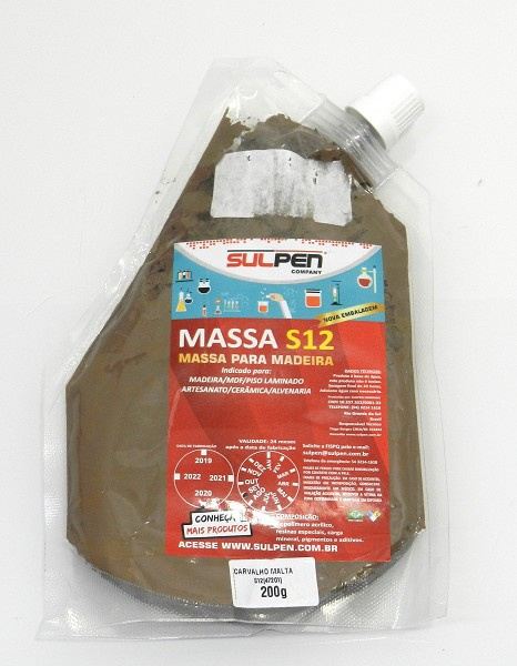 Massa Acrilica S12 100ml/200g Carvalho Malta (peça) 