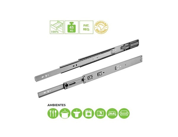 Corredica Telesc Tt45 400mm 45 Kg (a) Fgv (par) 