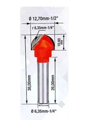 Fresa P/tupia Rasgo Em U 1/2