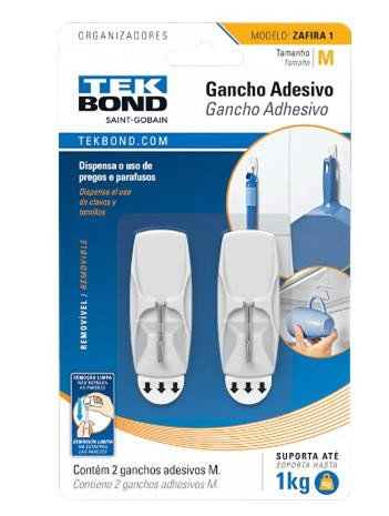 Gancho Zafira M 1 Plastico Branco/metal Tek (peça) 