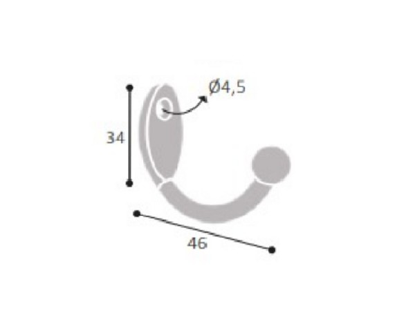 Suporte Gancho Medio Ouro Velho (peça) 
