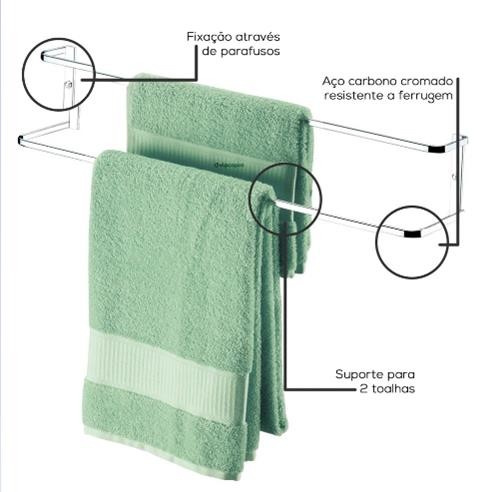 Toalheiro De Parede Duplo 60cm 1668 (peça) 