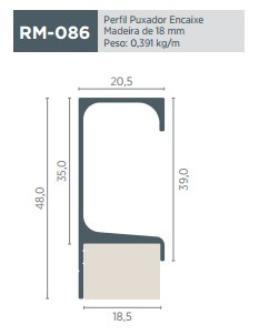 Perfil Pux Aluminio Rm-086 (sp046) (metro Linear) 