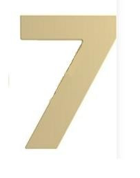 Numero Residencial "7" 125mm Dourado (peça) 