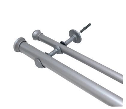 Kit Varao Cortina Duplo 2,5mt Dmg Titanio 2195250013 Fll (conjunto) 