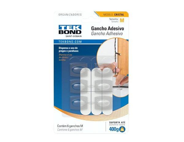 Gancho Cristal Plastico Transp M Tek (peça) 