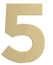 Numero Residencial "5" 125mm Dourado (peça) 