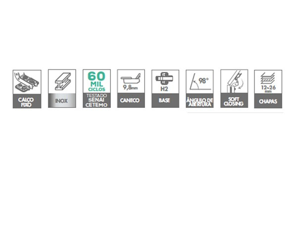 Dobradica 35mm Curva C/amort C/calco Fixo Inox Imd (peça) 