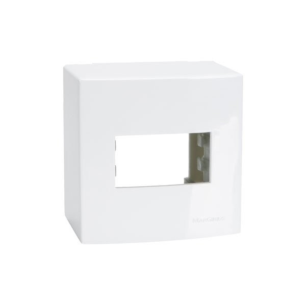 Caixa Sobrepor 75x75 1 Posto C/ Suporte Branco Pa018643 Sleek (peça) 