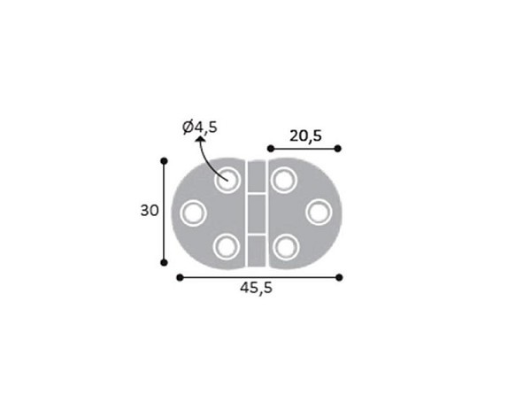 Dobradica L-39 Preta (peça) 