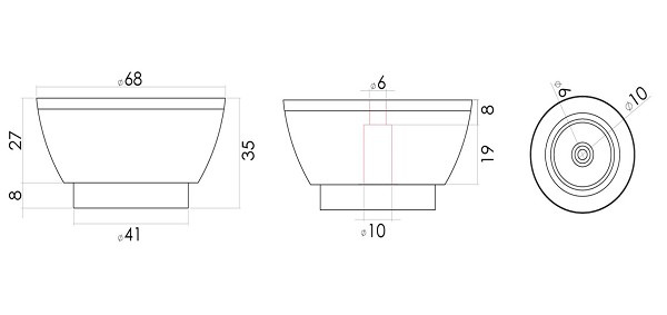 Sapata Buj Inf Preta 65x35mm 18000240 (peça) 