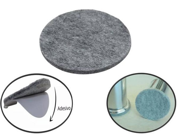 Feltro Adesivo Red 25x2mm A Granel Cinza (peça) 