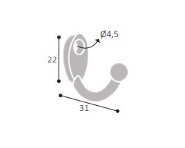Suporte Gancho Pequeno Metalizado (peça) 