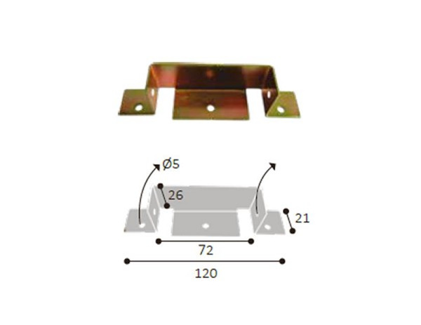 Sup Sp-61 Cama U Abert 72mm 3 Furos Bc (peça) 