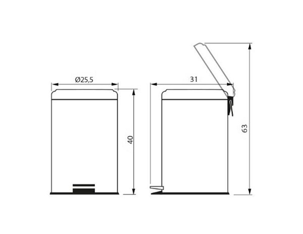 Lixeira C/pedal Loop 12l Aco Inox 94547012 (peça) 