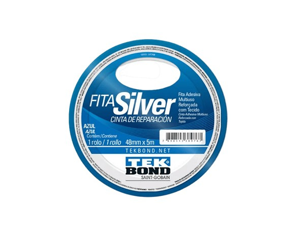 Fita Silver 48x5mm Azul Tek (rolo) 