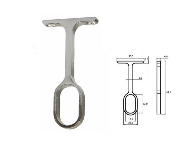 Suporte Central Oblongo Cromado (peça) 