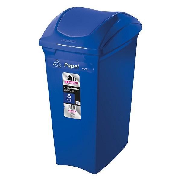 Lixeira Plast Seletiva 40l Sr64/21 Azul (peça) 