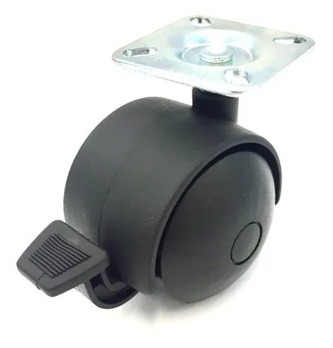 Rodizio 38x38 C/freio Preto (peça) 