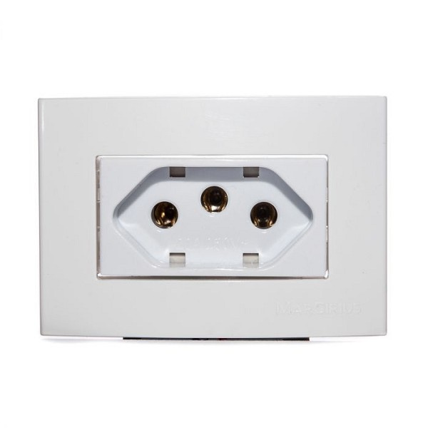 Tomada 2p+t 20a/250 C/espelho Branco Sleek Pa015789 Mg (peça) 