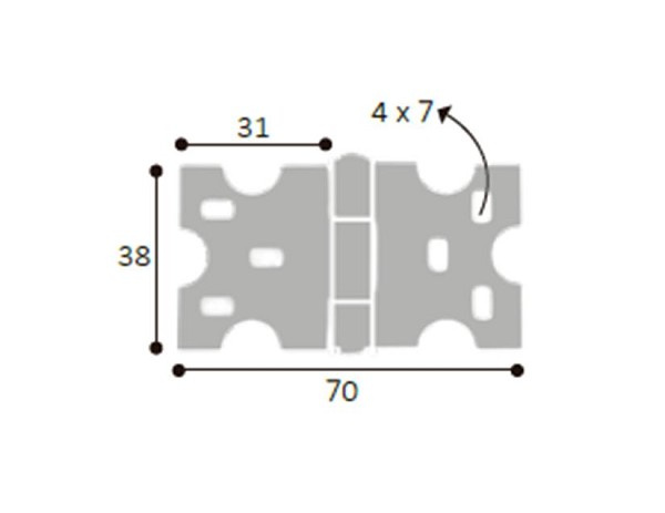 Dobradica L-703 Preta 31x31 (peça) 