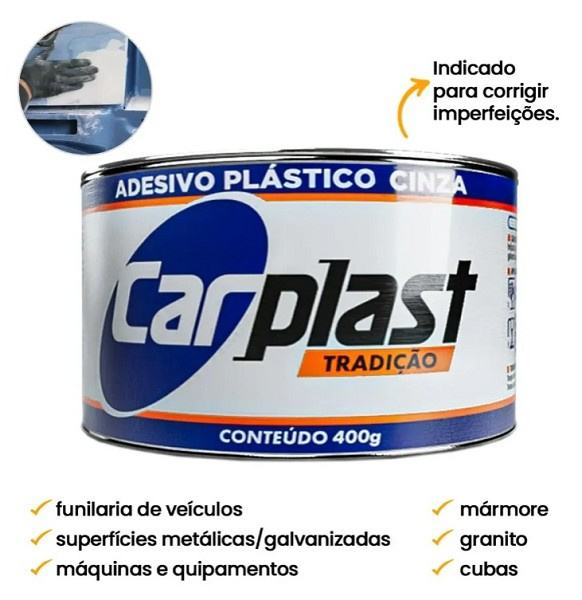 Massa Plastica 400g Cinza Carplast (peça) 