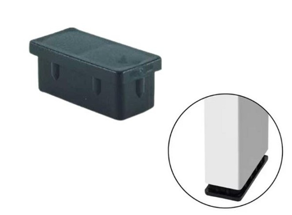 Ponteira Plast Int 20x40 Reta Preta Fer (peça) 