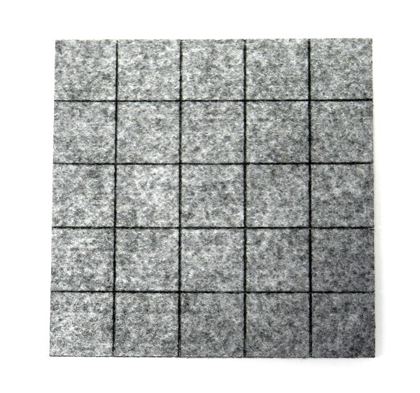 Feltro 0028 Quad 20x20x2mm C/25 Pcs Cinza (peça) 