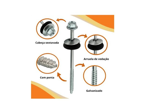 Conjunto Telheiro 5/16x200 C/vedacao (cento) 
