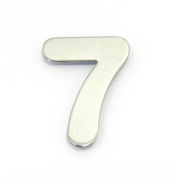Numero Residencial "7" 65x85x3mm C/fita Adesiva Inox Pol Fll (peça) 