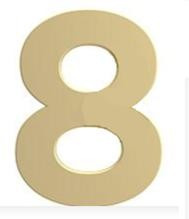 Numero Residencial "8" 125mm Dourado (peça) 