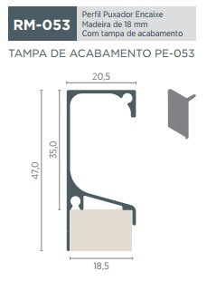 Perfil Pux Aluminio Rm-053 (5013t) Anod 18mm Rom (metro Linear) 