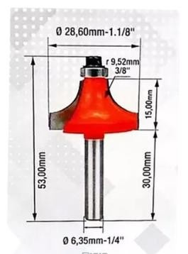 Fresa P/tupia Quebra Canto 1.1/8