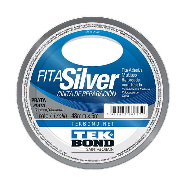 Fita Silver 48x5mm Prata Tek (rolo) 